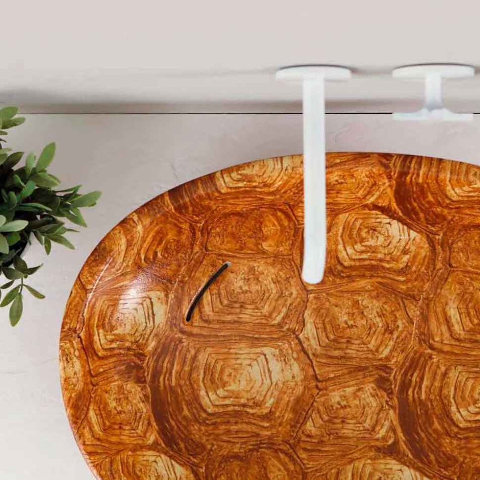 Lavabo di design da appoggio ceramica tartaruga made in Italy Glossy