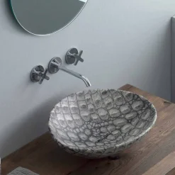Lavabo di design da appoggio in ceramica cocco fatto in Italia Animals
