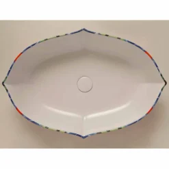 Lavabo di design da appoggio in ceramica disegnata made in Italy Oscar