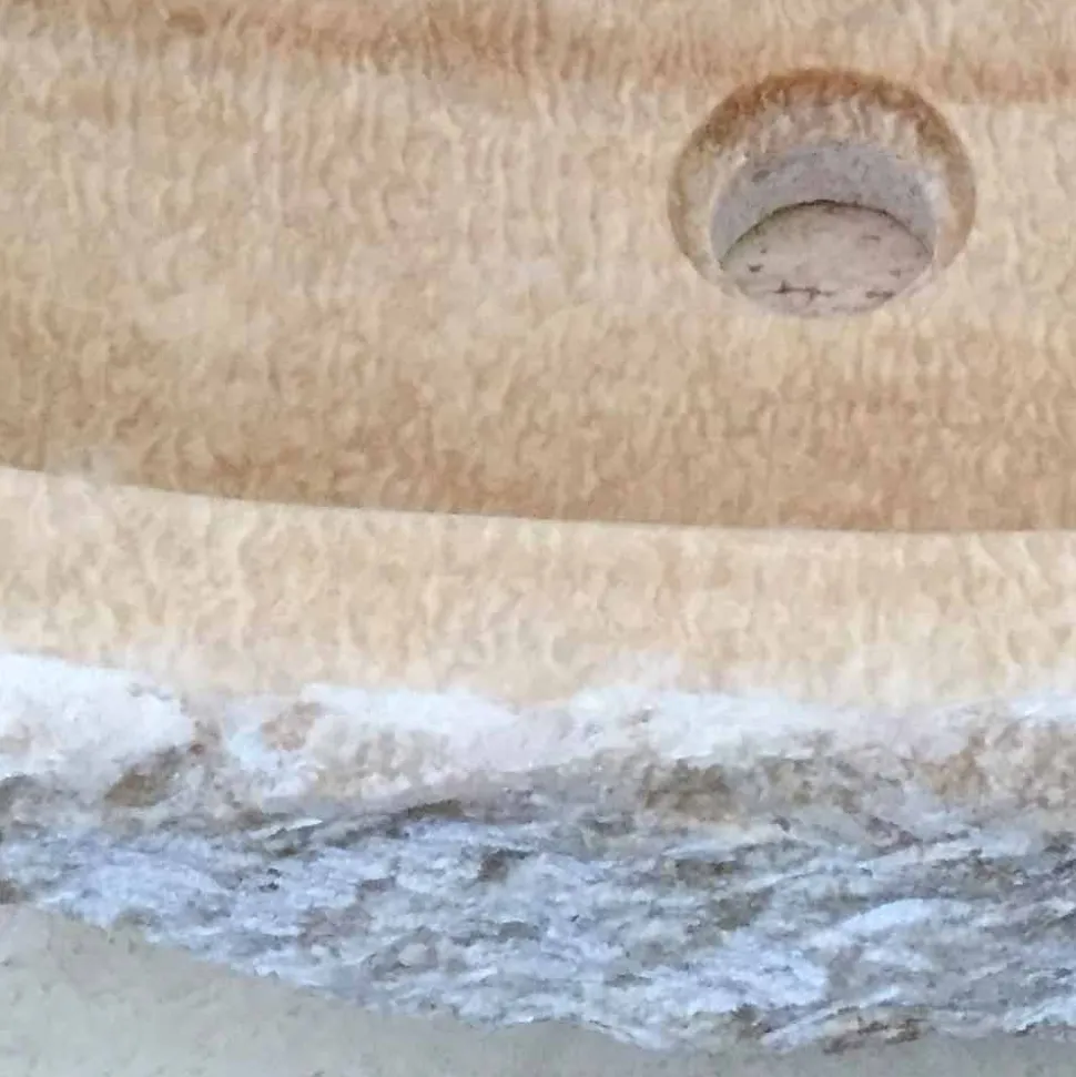 Lavabo di design da appoggio per bagno Laia in pietra naturale