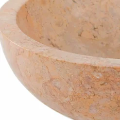 Lavabo di design da appoggio rosso in pietra naturale Job, pezzo unico