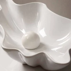 Lavabo di design moderno da appoggio ceramica bianco made Italy Rayan