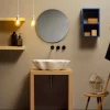 Lavabo di design moderno da appoggio ceramica bianco made Italy Cubo