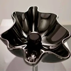 Lavabo di design moderno da appoggio ceramica nero made Italy Rayan