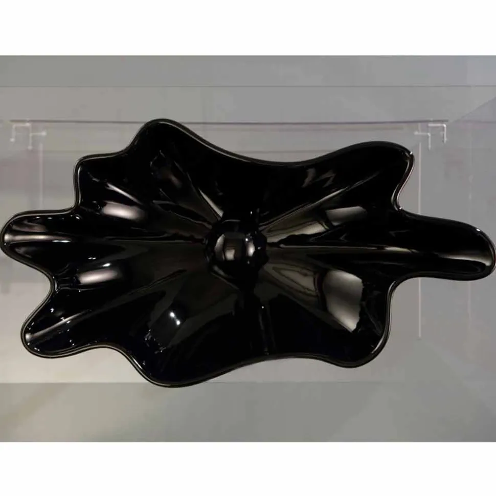 Lavabo di design moderno da appoggio ceramica nero made Italy Rayan