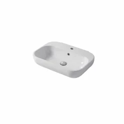 Lavabo di Design Monoforo da Appoggio o Parete in Ceramica Riardo