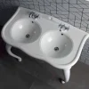 Lavabo Doppio a Consolle o a Parete in Ceramica Moderno Avise