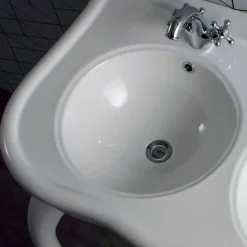 Lavabo Doppio a Consolle o a Parete in Ceramica Moderno Avise
