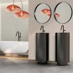 Lavabo Freestanding di Design in Acciaio Inox in Diverse Finiture - Gelsomino