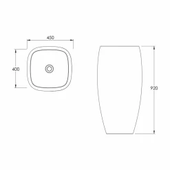 Lavabo freestanding in ceramica design moderno Gais, fatto in Italia