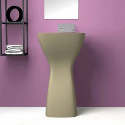 Lavabo freestanding in ceramica moderno realizzato in Italia, Firmino