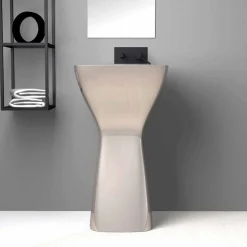 Lavabo freestanding in ceramica moderno realizzato in Italia, Firmino