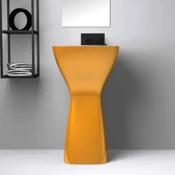 Lavabo freestanding in ceramica moderno realizzato in Italia, Firmino