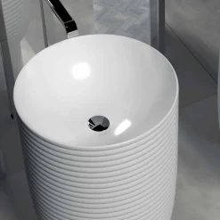 Lavabo Freestanding in Ceramica Bianca o Colorata Trabia