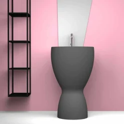 Lavabo freestanding moderno in ceramica prodotto in Italia, Basile