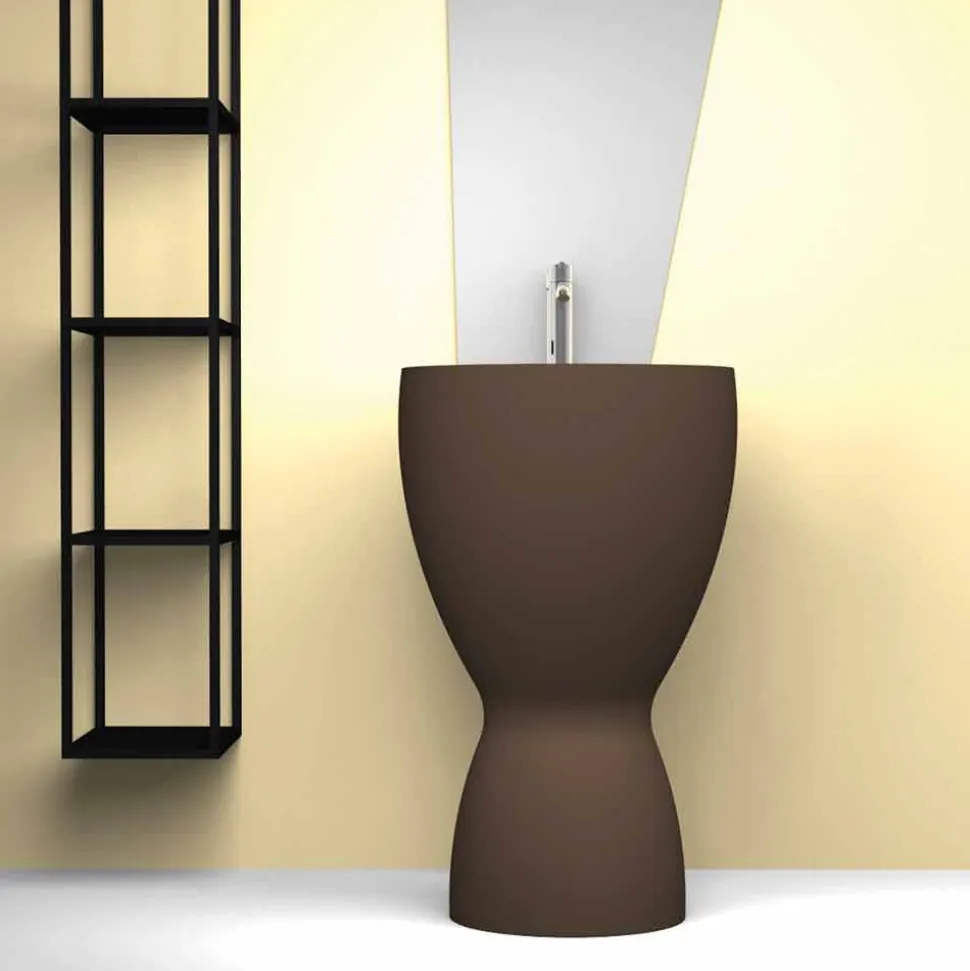 Lavabo freestanding moderno in ceramica prodotto in Italia, Basile