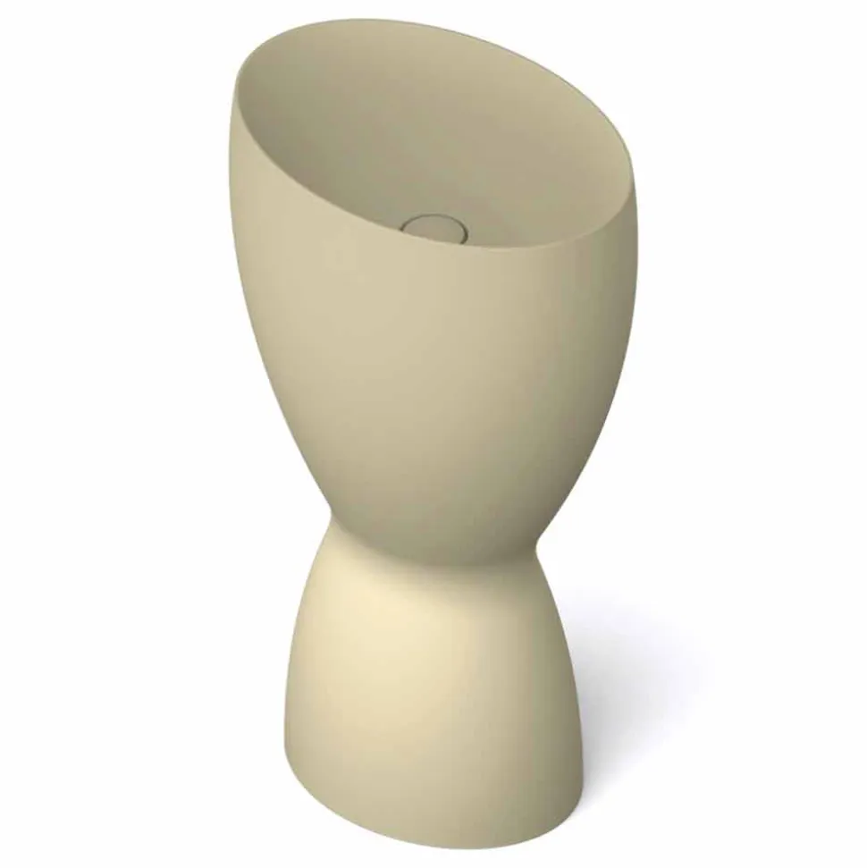 Lavabo freestanding moderno in ceramica prodotto in Italia, Basile
