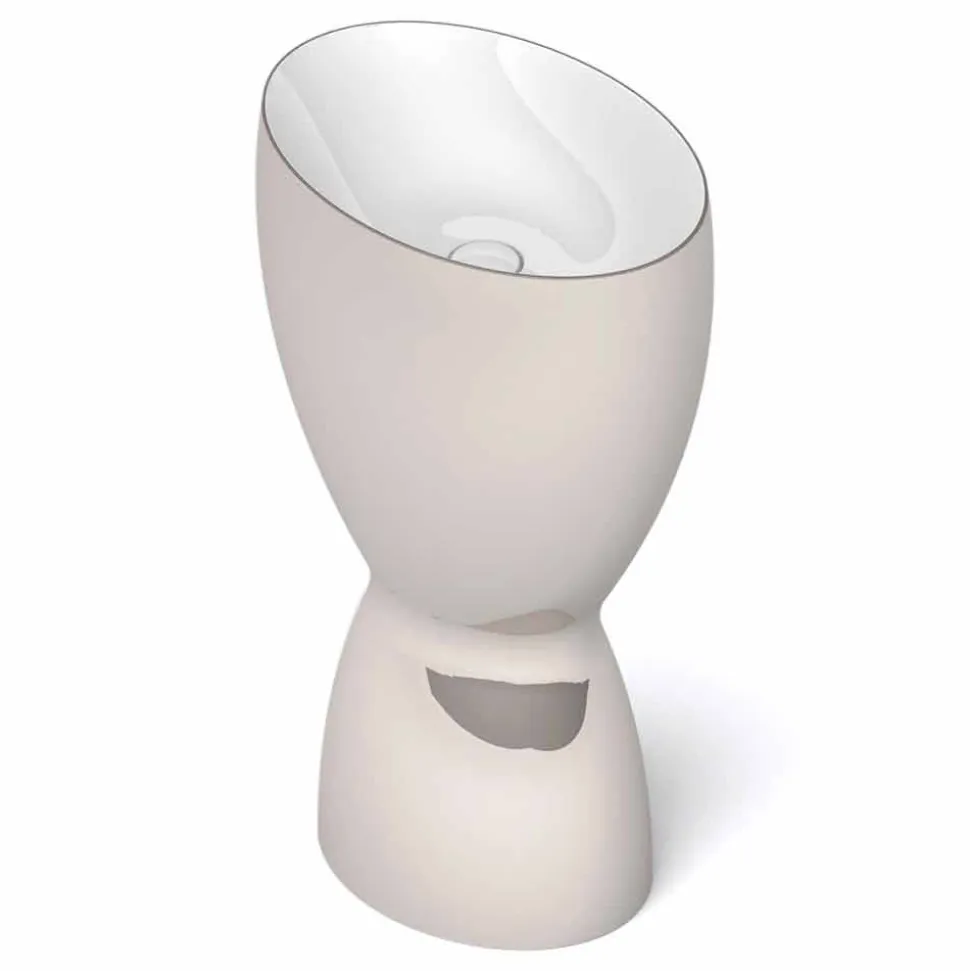 Lavabo freestanding moderno in ceramica prodotto in Italia, Basile