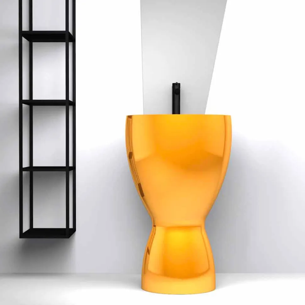 Lavabo freestanding moderno in ceramica prodotto in Italia, Basile