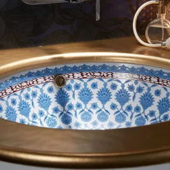 Lavabo Incassato in Fire Clay con Decoro Marrakesh Made in Italy - Erioli
