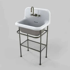 Lavabo in ceramica da muro con struttura completa di griglia vintage Tom