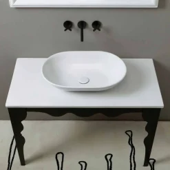 Lavabo in ceramica di design moderno da appoggio made in Italy