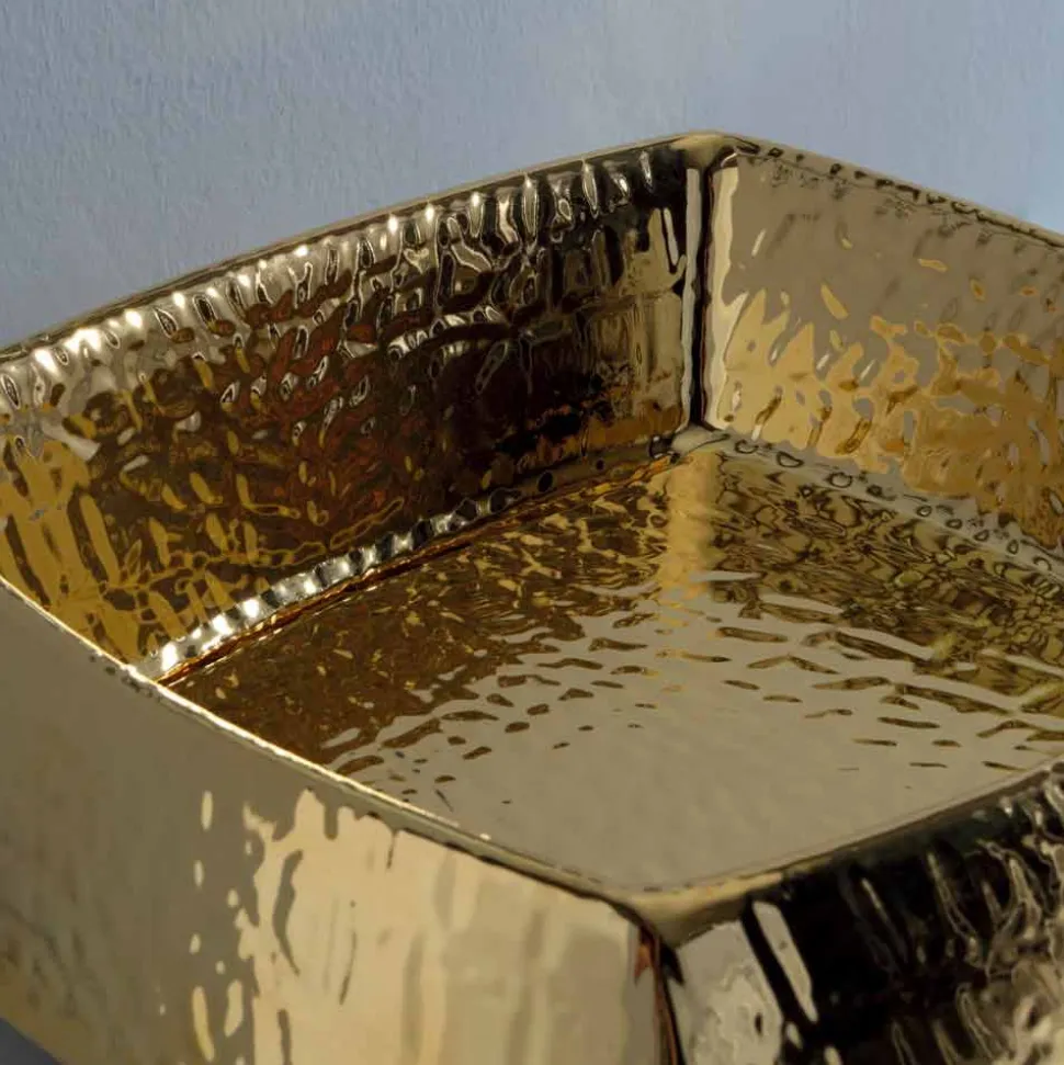 Lavabo in ceramica oro da appoggio moderno prodotto in Italia Simon