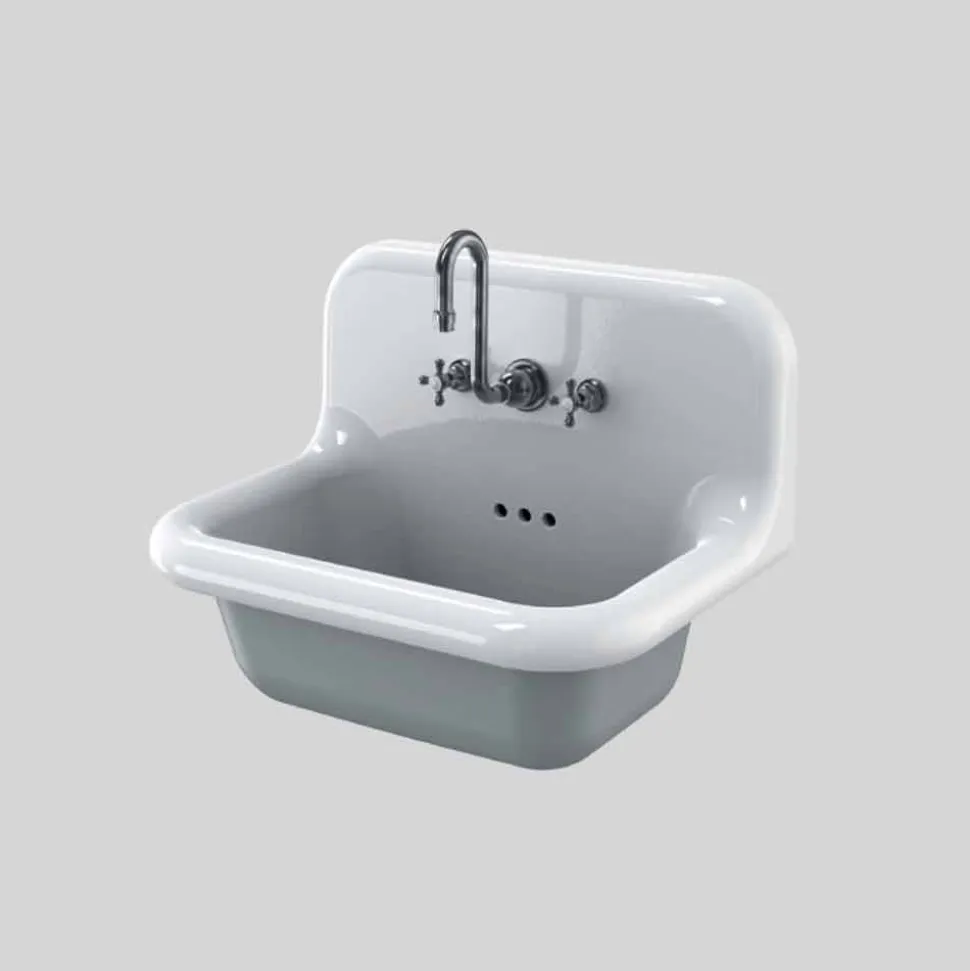 Lavabo in ceramica rettangolare con parte inferiore colorata Jordan