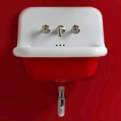 Lavabo in ceramica rettangolare con parte inferiore colorata Jordan