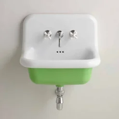 Lavabo in ceramica rettangolare con parte inferiore colorata Jordan