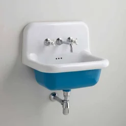 Lavabo in ceramica rettangolare con parte inferiore colorata Jordan