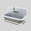 Lavabo in ceramica rettangolare con base metallica sospesa vintage Felipe