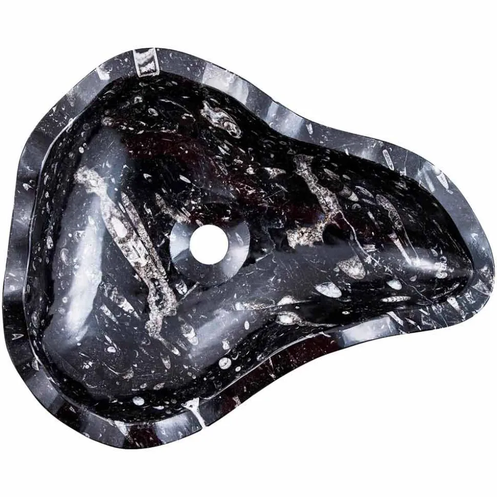 Lavabo in Marmo con Fossili da Appoggio Moderno – Burgeo