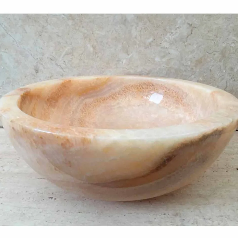Lavabo in pietra naturale da appoggio Ana di design, fatto a mano