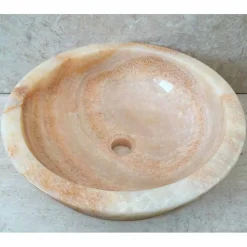 Lavabo in pietra naturale da appoggio Ana di design, fatto a mano