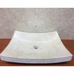 Lavabo in pietra naturale di design bianco Love, pezzo unico