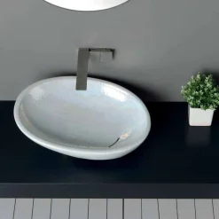 Lavabo madreperla da appoggio di moderno design made Italy Glossy