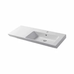 Lavabo Moderno da Appoggio e Incasso Destro in Ceramica Maida