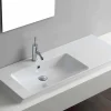 Lavabo Moderno da Appoggio e Incasso Sinistro in Ceramica Maida