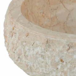 Lavabo moderno da appoggio in pietra naturale bianca Lola, pezzo unico