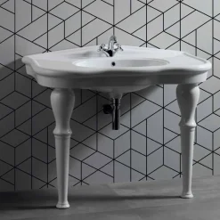 Lavabo Moderno da Parete con o senza Gambe, L90 cm in Ceramica Avise