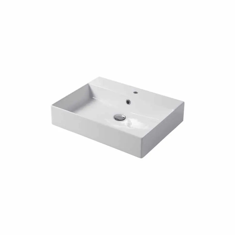 Lavabo Monoforo da Appoggio o Parete in Ceramica Colarata Leivi
