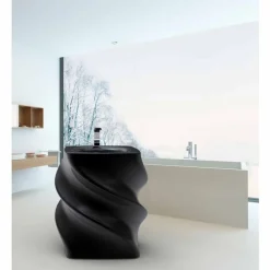 Lavabo nero freestanding design moderno Twist made in Italy