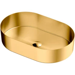 Lavabo Ovale da Appoggio in Acciaio Inox in Diverse Finiture - Anemone