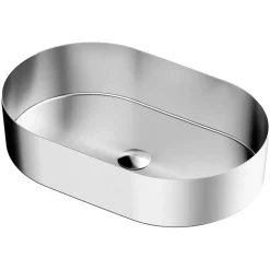 Lavabo Ovale da Appoggio in Acciaio Inox in Diverse Finiture - Anemone