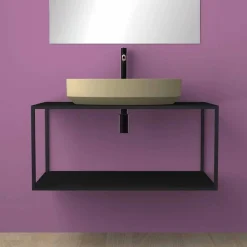 lavabo ovale da appoggio in ceramica di design made in Italy, Yoel