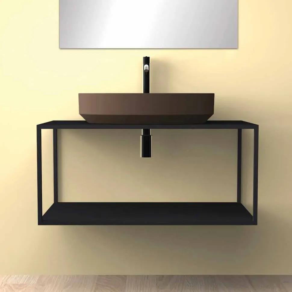 lavabo ovale da appoggio in ceramica di design made in Italy, Yoel