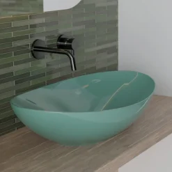 Lavabo Ovale da Appoggio in Ceramica L 60 cm Realizzato in Italia - Jumper
