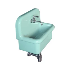Lavabo per Arredare il Bagno in Ceramica Monocolore Verde Acqua - Jasmine
