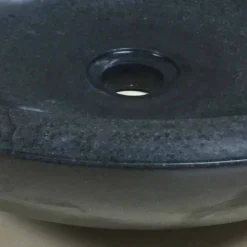 Lavabo per bagno da appoggio di design in pietra naturale nera Ziva